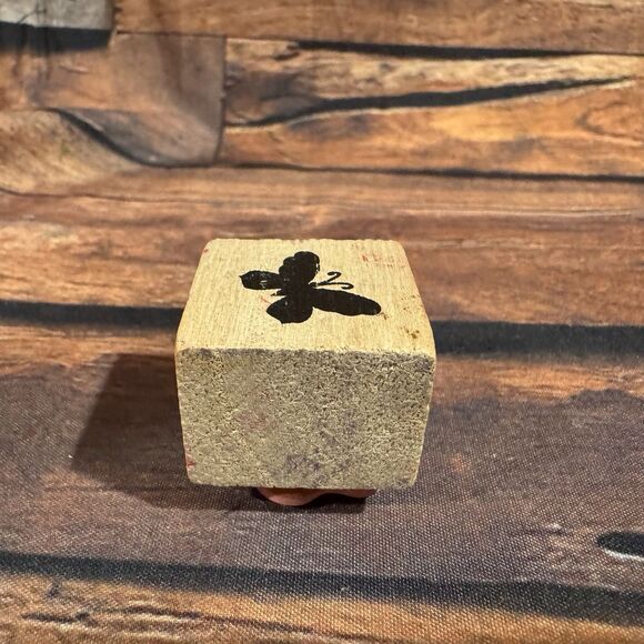 Butterfly Silhouette Rubber Stamp Wood Mounted Insect Nature Garden Craft Art - Picture 3 of 9